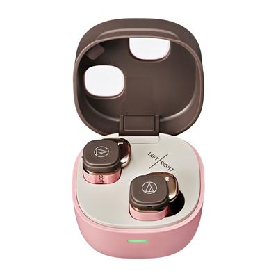 PBW Wireless Earphones Bluetooth Lightweight Up To 20 Hours of Playback Low Latency Ambient Sound Capture Waterproof IPX5 Wireless Charging Pink Brown