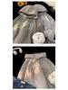 Unisex American-Style Heavyweight Hooded Sweatshirt - Men's Winter Loose Fit Casual Foam Print Top