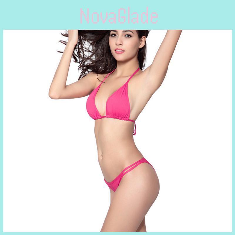 Premium Quality Thong Bathing Suit High Waist Swimsuit Beautiful Solid Brazilian Bikini Set For Women