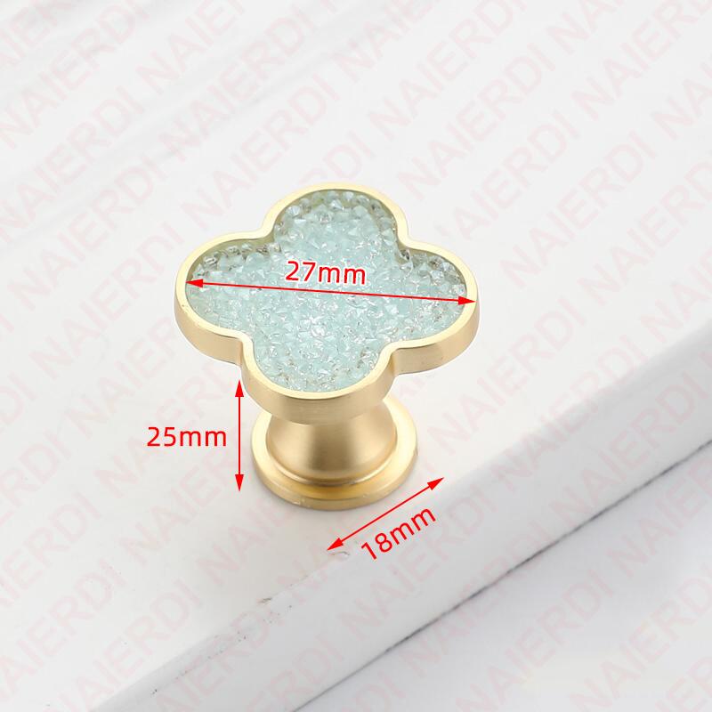 NAIERDI Heart Diamonds Cabinet Handles Zinc Alloy Lucky Clover Furniture Handles Drawer Knob Kitchen Wardrobes Dresser Knob