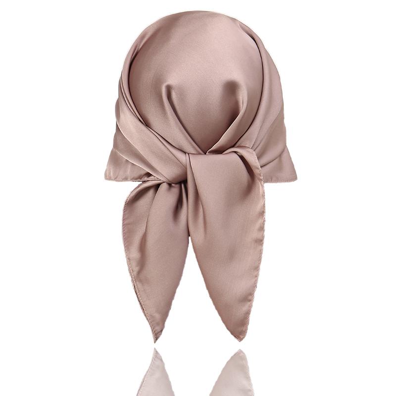 Luxury Silk feeling Scarf Women Satin Solid color Hijab RUNMEI Scarves Muslim Pareo Bandana Female Shawl Wrap Headband Foulard