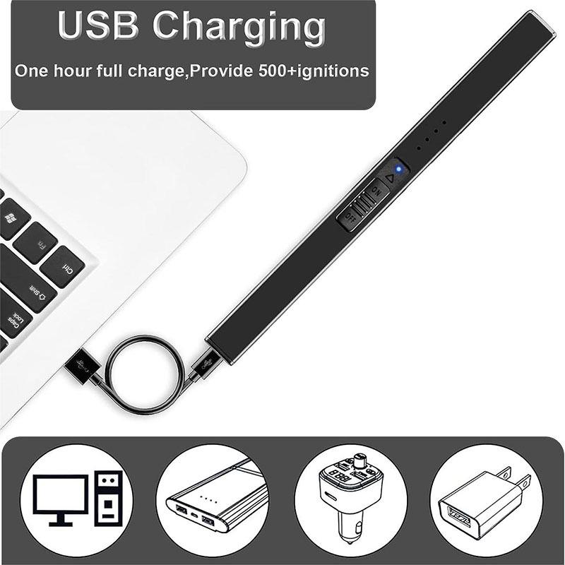 European & American Scented Candle Igniter: USB Type-C Rechargeable Gas Stove Pulse Lighter.