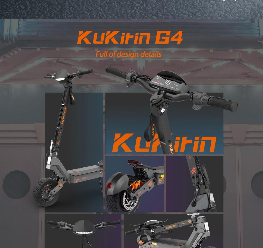 Electric Scooter Adult Kukirin G4 2400W Motor Top Speed 70Km/h Foldable Electric Scooter 60V 20AH Max Range 75Km Load 120Kg