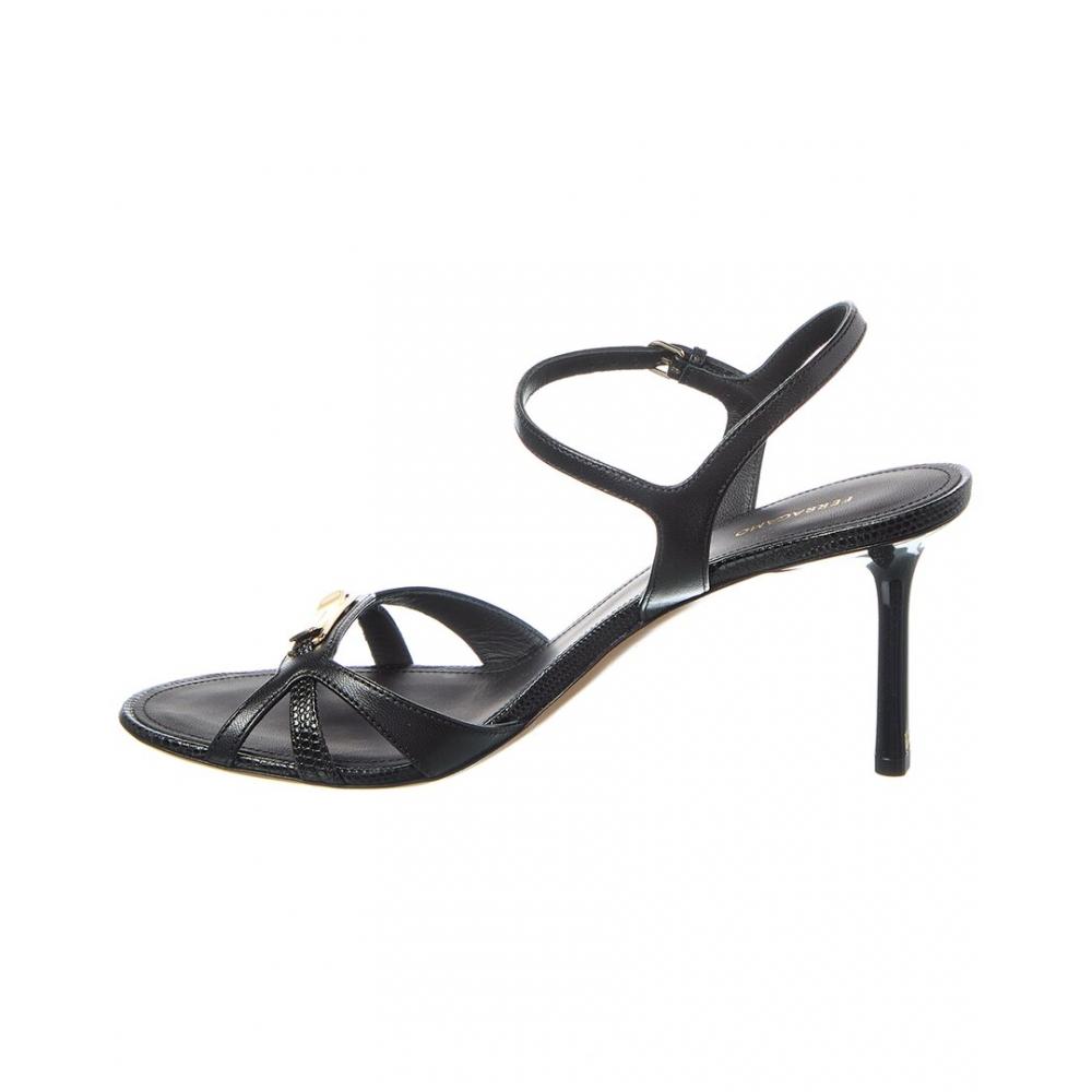 Salvatore Ferragamo Ferragamo New Vara Leather Sandal Black