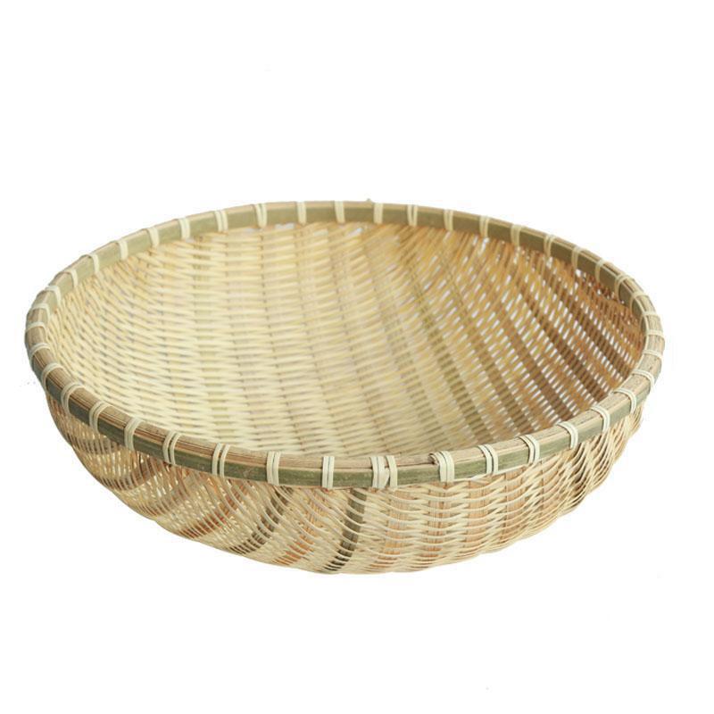 Handmade Bamboo Woven Baskets: Bamboo Basket, Sieve, Fruit Storage, Round Winnowing, Agricultural Tray.