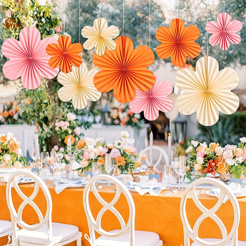 9 stk Hengende Papirvifter Tapet Bryllupsblomsterveggdekorasjon Fest Flere Alternativer Tilgjengelig