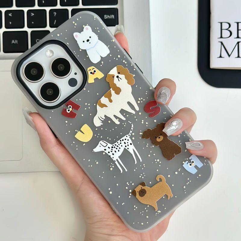 Splash ink Wangwang team applies to Apple 16/17promax mobile phone case iPhone15 skin matte 14 jelly Air