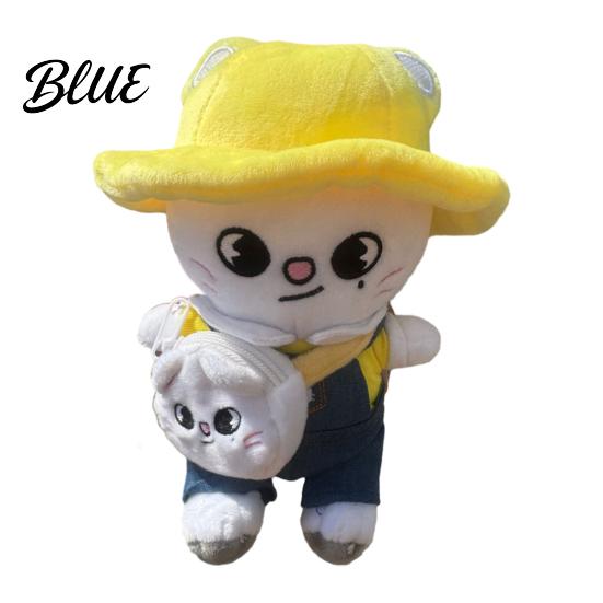 Stuffed Animal Doll Cartoon Plush Toy with Removable Clothes Backpack Pig Fox Chick Wolf Bear Cat Rabbit Dog Plushie Band Fans Gift