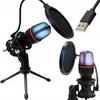 Mikrofon Do Komputera Pojemnościowy Gamingowy Studyjny Karaoke Filtr Usb