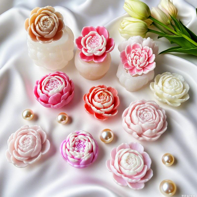 DIY Flowers Peony Silicone Candle Mold Handmade Aroma Plaster Resin Ornaments Molds Homemade Chocolate Candy Baking Mould