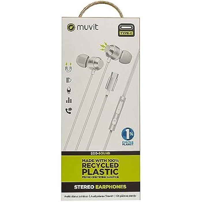 

Écouteurs stéréo - MUVIT - M32 - Type C - Magnétiques - Annulation du bruit