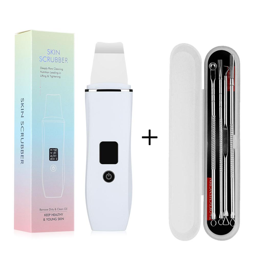 Ultrasonic Skin Scrubber Peeling Shovel EMS Microcurrent Ion Acne Blackhead Remover Face Deep Cleansing Facial Lifting Devices