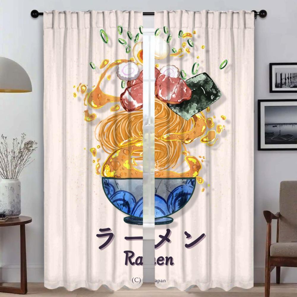 Blackout Curtain for Room 2 Panel Digital Illustrations Tulle for Bedroom Home Interior Curtains 2 Pieces Partition Shades Child