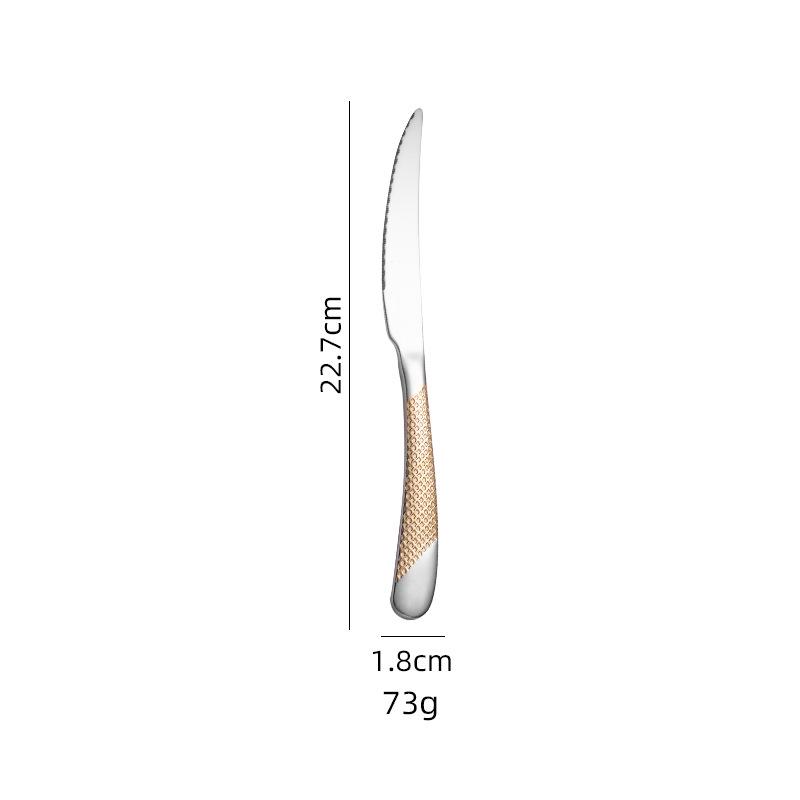 Stainless Steel Star Diamond Cutlery Set: Knife, Fork, Spoon for Desserts and Steaks