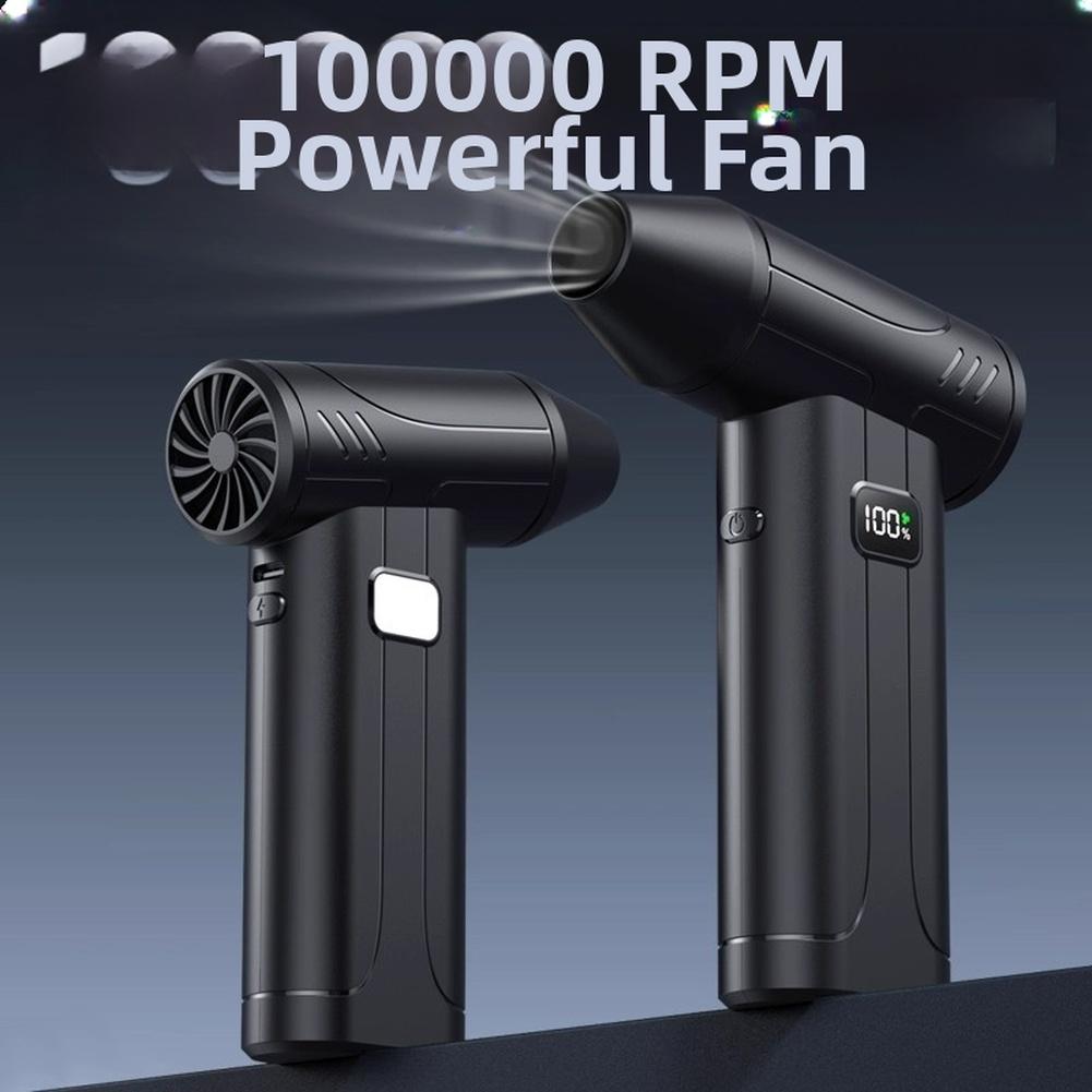 

100000RPM Handheld Turbo Fan with 6-Speed Blower and LED Display Optimized for Outdoor Cooling and Dust Cleaning