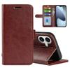 For iPhone 17 Case Crazy Horse Texture Stand Leather Phone Cover