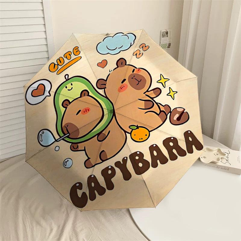 

1PC Capybara Cute Umbrella-8-Rib Reinforced, Automatic Open, Lightweight & Durable, Cute Fashion Accessory for Outdoor-T309