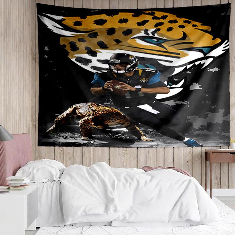 Jacksonville Jaguars logo Tapestry for Bedroom Aesthetic Classroom Tapestries Wall Hanging for Living Room Dorm Office,Ideal Creative Gift
