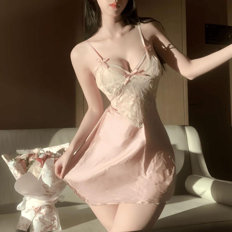 Sexy Underwear, Sexy Suspenders, Small Breasts, Pure Lace, Bow Pajamas, Seductive Large-size Women's Pure Lust
