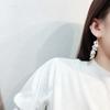 Fashion Design Pearl Cluster Fringed Earrings Hong Kong Style Retro Personality Temperament Ear Hook Internet Celebrity Versatile Earrings Women