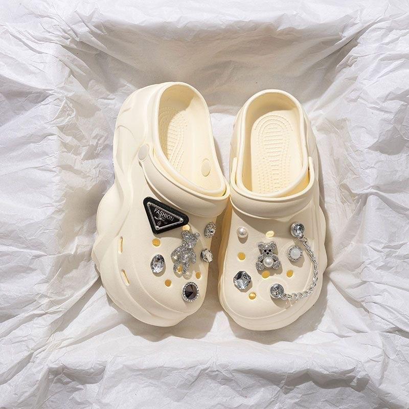 Women's 2025 Summer EVA Platform Clog Slippers - Height-Enhancing, Anti-Slip Beach Sandals