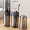 1pc Portable Travel Mouthwash Cup, Toothbrush, Toothbrush Box, Transparent Toiletries Set, Storage Box, Travel Essentials