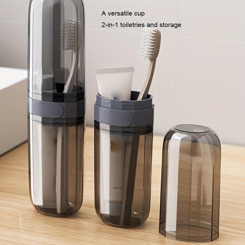 1pc Portable Travel Mouthwash Cup, Toothbrush, Toothbrush Box, Transparent Toiletries Set, Storage Box, Travel Essentials