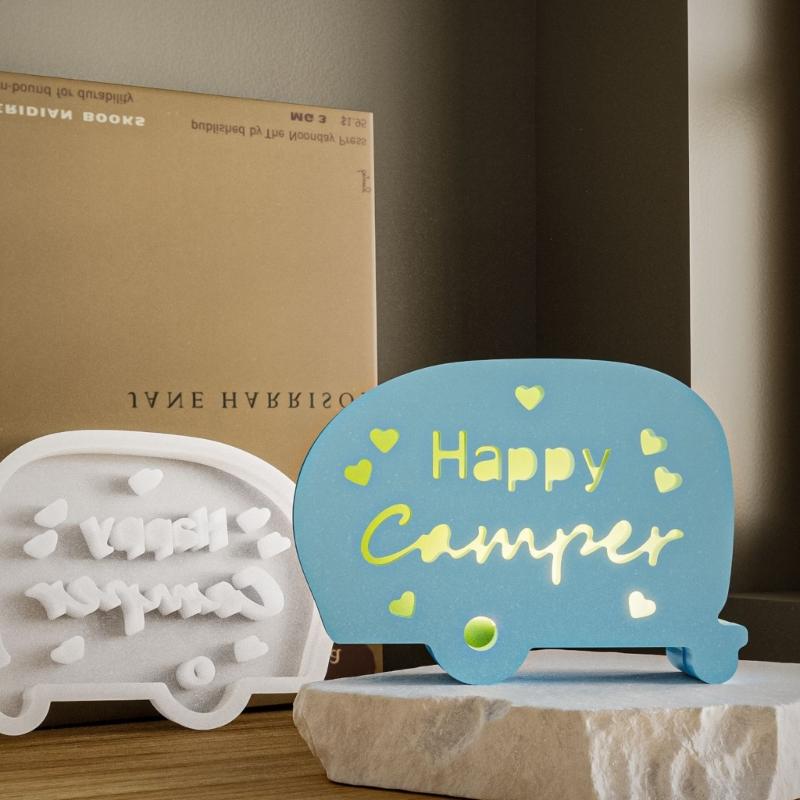 2Pcs Toy Bus Silicone Candle Stand Molds for Epoxy Resin Candle Holder Tealight Stand Bus Silicone Candlestick Molds