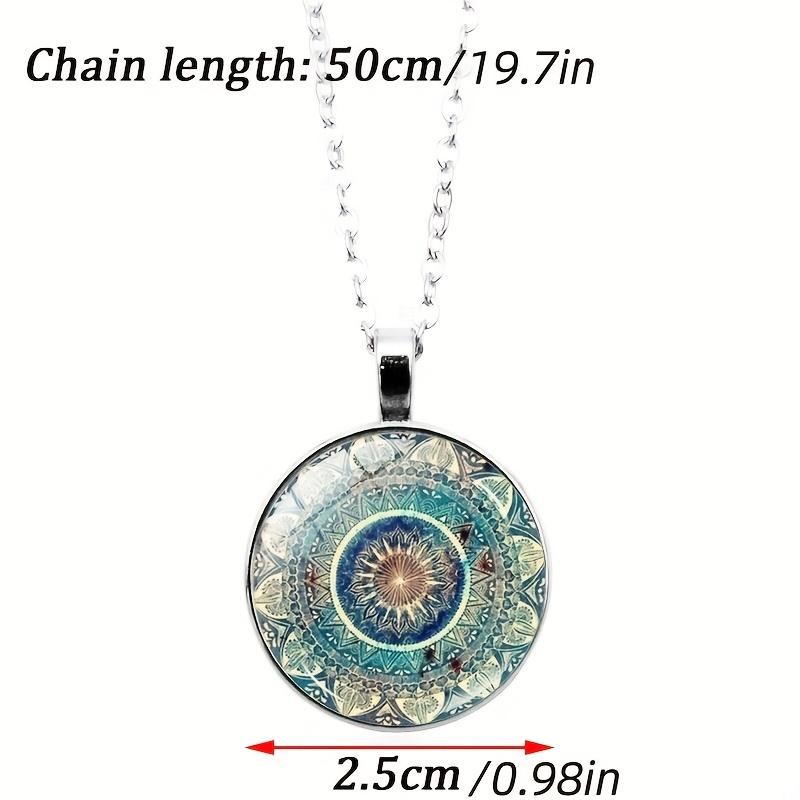 Mandala Flower Time Gemstone Náhrdelník & Náramek & Náušnice Sada šperků Vintage dekorace Kreativní skleněný přívěsek pro ženy