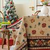 1PC Dining Table Tablecloth Christmas Light Luxury Household Rectangular Red Coffee Table New Year Rectangular Tablecloth