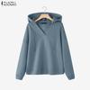 ZANZEA Women Autumn Casual Long Sleeve Pullover Hoodies Sweatshirt