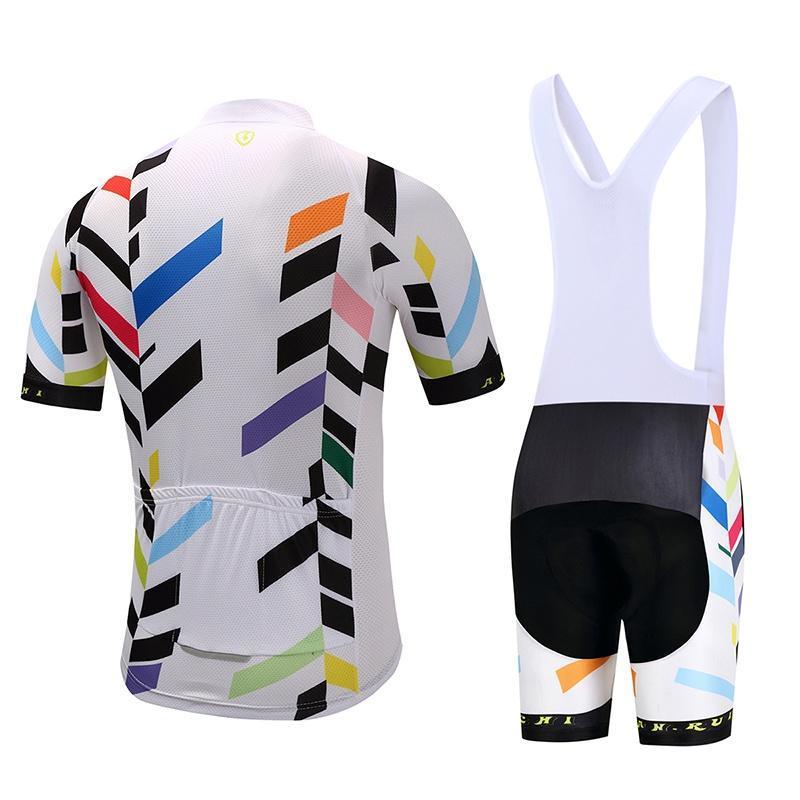 Sommer Kurze Reiten Fahrrad Radfahren Kleidung Set Männer Sport Trikots Anzüge Weiß Bib Hosen