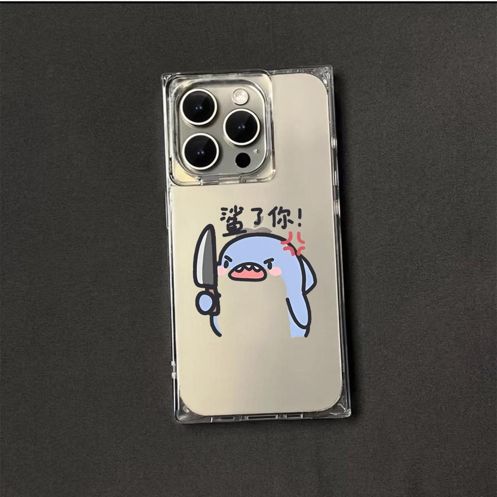 Square Back Tube Protection Clear Case For iPhone 11 14 Pro Max 12 16 ProMax 13 15 Plus Anti-Oxygen,Take The Knife, Little Monster Pattern Casing