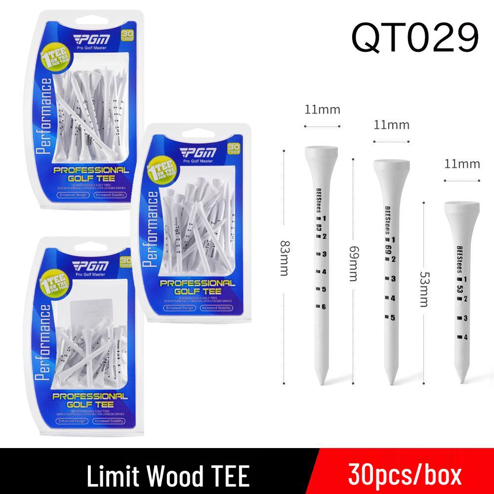 PGM Impact-Resistant Golf Ball Tee Holder Set - 30 Durable Round Cup Pegs Height 69mm