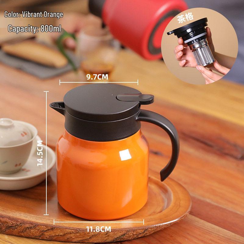 Stainless Steel Large Capacity Tea Thermos with Water Separation for Slow Brew Tea at Home