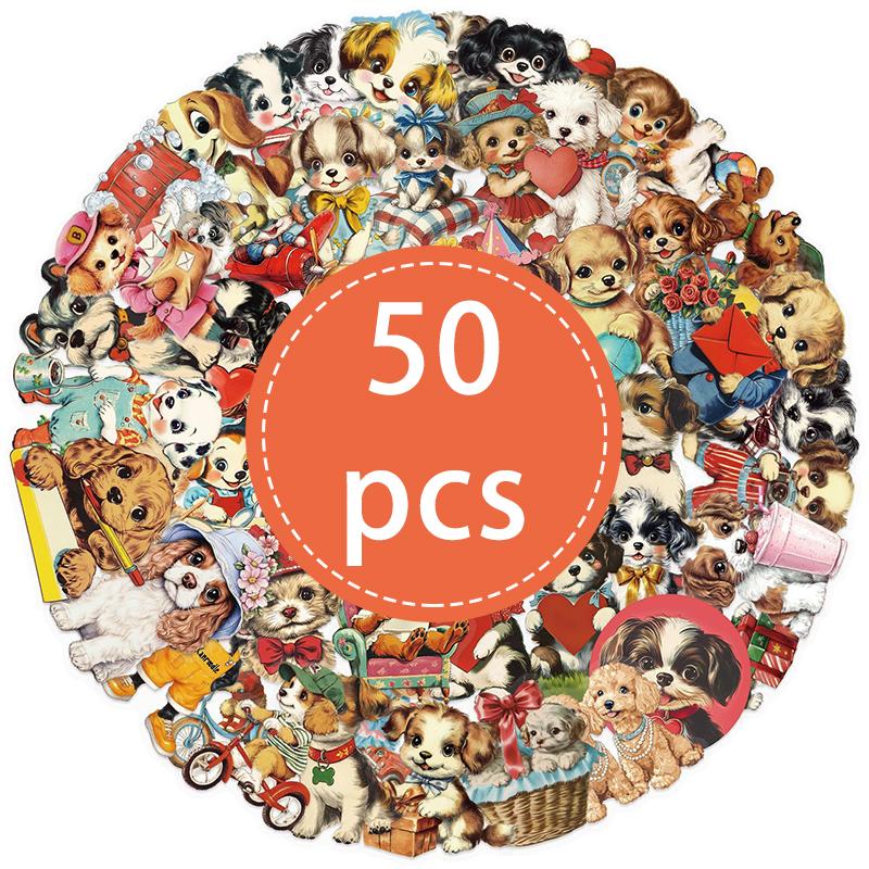 

50PCS Cute Dog Stickers Funny Dog Stickers Puppy Animal Decals Waterproof Vinyl for Water Bottles Journaling Scrapbook Laptop