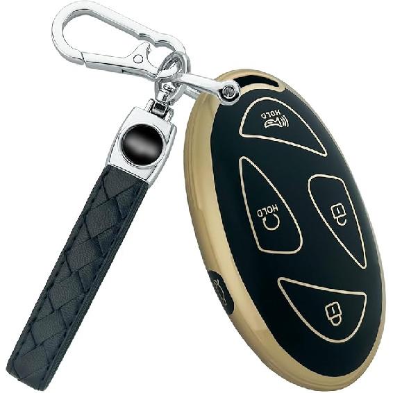 for Hyundai Key Fob Cover -2025, 5 Button Soft Full Coverage Protection Key Case for Ioniq 6 Elantra Santa Grandeur GN7 KONA Smart Key, Blue