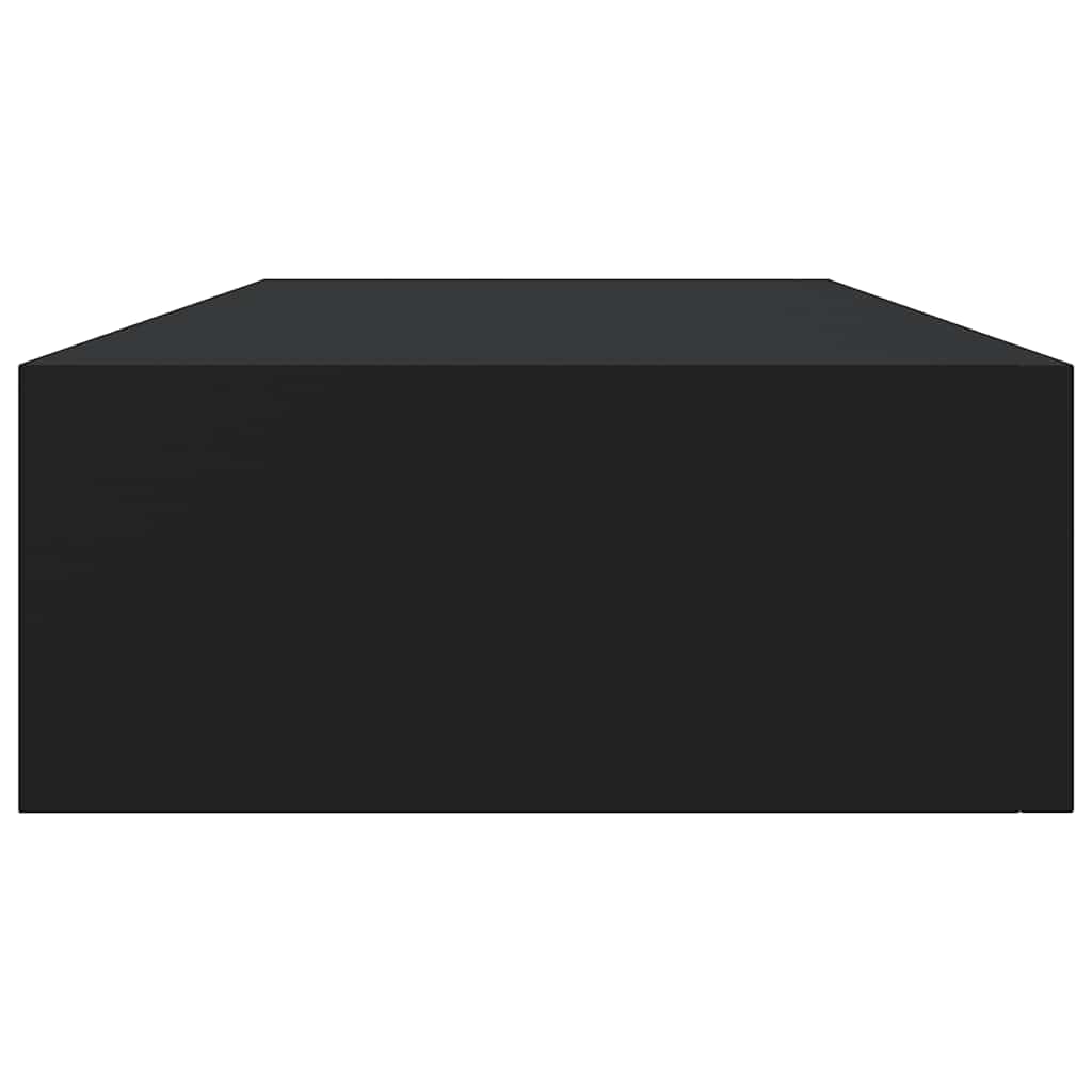 Vidaxl Wall Shelf With Drawer, Black, 60 X 23.5 X 10 Cm, Mdf