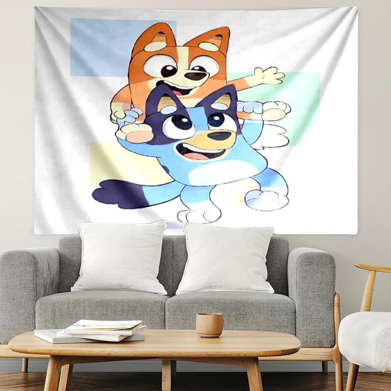 Bluey Print Tapestry, Lightweight Wall Hanging, for Bedroom, Dorm, Living Room, Home Art Decor, Birthday Christmas Gift for Friends