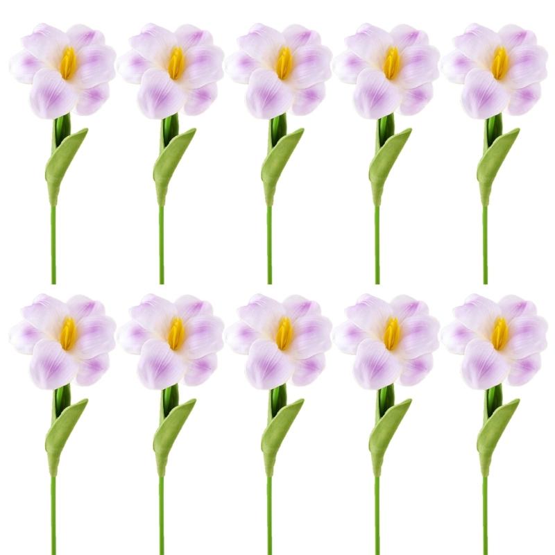 10Pcs Artificial Flower Bouquets Simulation Flowers Bouquets Arrangement for Wedding Party Home Garden Decoration