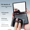Jingrui GECOMO Oil Blotting Paper with Puff & Mirror - Portable Soft Focus Touch-Up for Girls