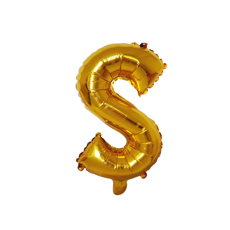 50pcs Letter Balloon Aluminum Foil 50 Cm Bright Gold Silver Aluminum Film Letter Balloon