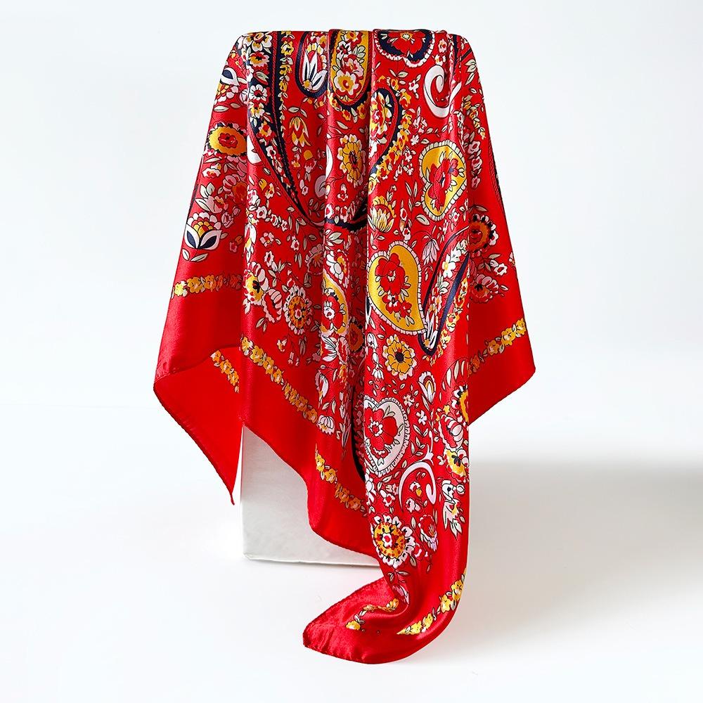 90*90cm Bandana Scarf Cashew Printed Shawl Wrap Fashion Women Hijab  Fashion Accessory