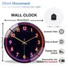 Clear Glass Round Clock 30x30cm Personalized Text Silent Operation Modern Wall Decor