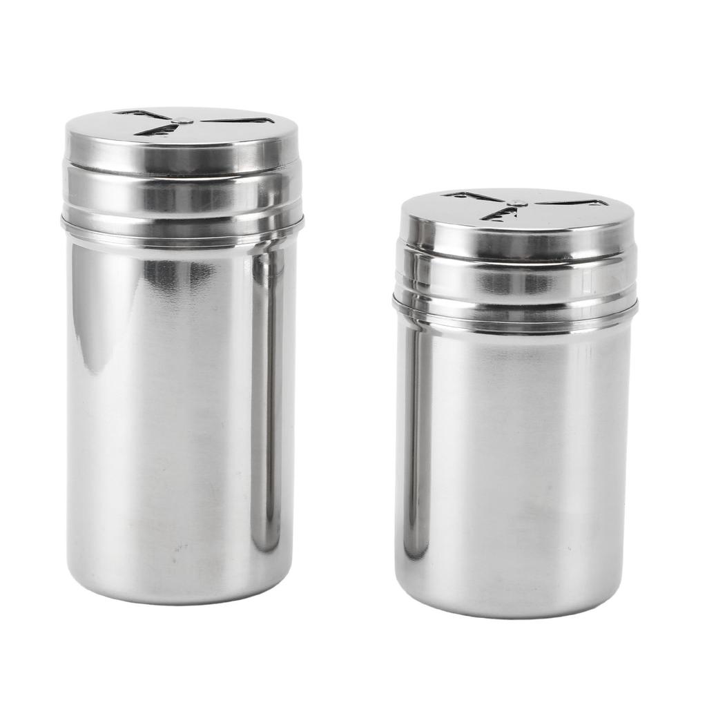 Saliera in Acciaio Inossidabile 304 con Fori Regolabili, Contenitore Dosatore per Spezie per Cucina, Barbecue, Campeggio 2 Pezzi