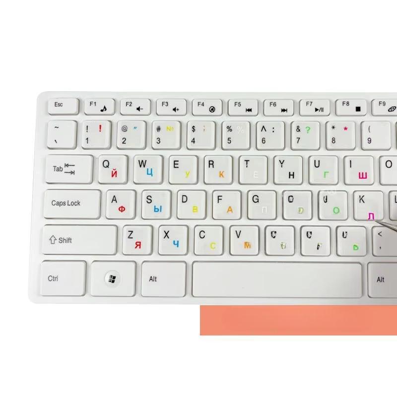 Multi Colored Transparent Russian Keyboard Graffiti Stickers DIY for Office Keyboard Games Keyboard Letter Stickers Decorative