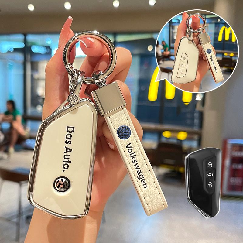 New 3 Buttons TPU Car Smart Remote Key ase Cover Protector Holder Shell For VW Volkswagen Golf 8 MK8 Leon Keychain Auto Acc
