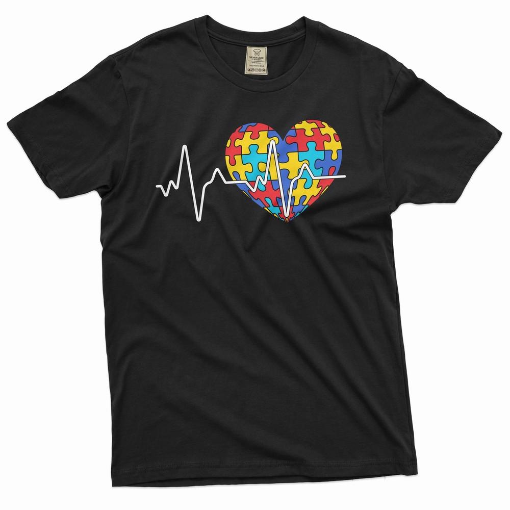 Men s autism day T-shirt autism love heart cardio tee shirt awareness day tee Unisex T-Shirt S
