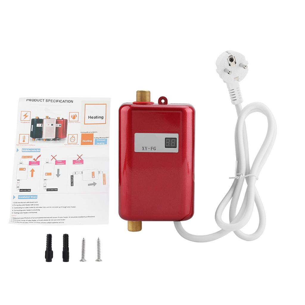 3800W Mini Electric Tankless Instant Hot Water Heater Bathroom Kitchen Washing Tankless Water Heater Water Heater Water Heating