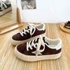 6595 Latex Insole/2025 New Star Platform Retro Board Shoes Women's German Training Shoes Round Head Casual White Shoes